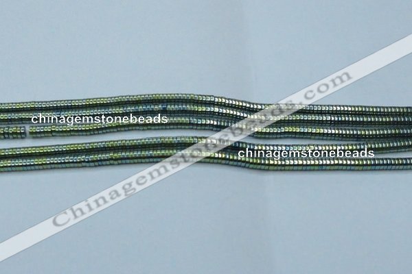 CHE645 15.5 inches 1*2mm tyre plated hematite beads wholesale