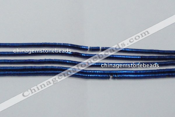 CHE654 15.5 inches 1*3mm tyre plated hematite beads wholesale