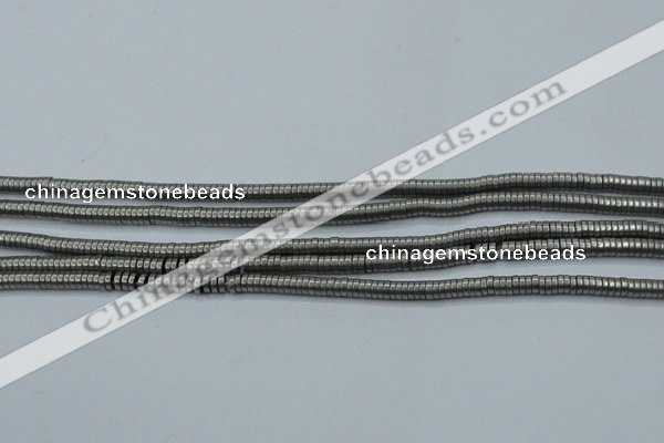 CHE670 15.5 inches 1*2mm tyre matte plated hematite beads