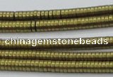 CHE671 15.5 inches 1*2mm tyre matte plated hematite beads