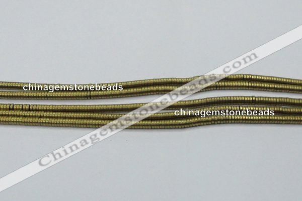 CHE671 15.5 inches 1*2mm tyre matte plated hematite beads