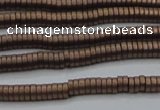 CHE672 15.5 inches 1*2mm tyre matte plated hematite beads