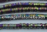 CHE679 15.5 inches 1*3mm tyre matte plated hematite beads