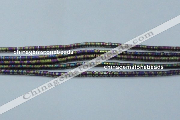 CHE679 15.5 inches 1*3mm tyre matte plated hematite beads