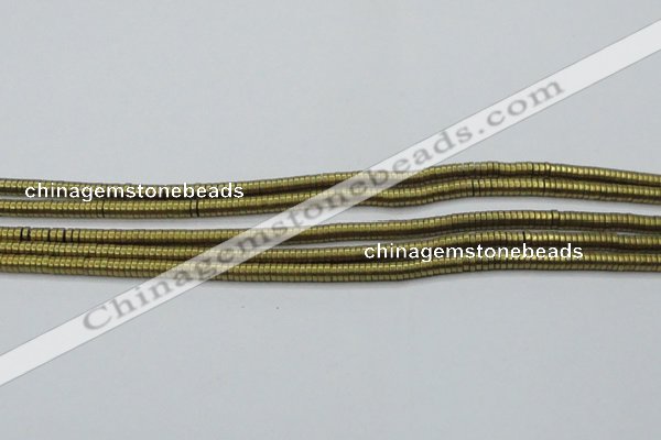 CHE681 15.5 inches 1*4mm tyre matte plated hematite beads