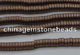 CHE682 15.5 inches 1*4mm tyre matte plated hematite beads