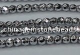 CHE690 15.5 inches 2mm faceted round plated hematite beads