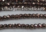 CHE691 15.5 inches 2mm faceted round plated hematite beads