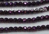 CHE714 15.5 inches 4mm faceted round plated hematite beads