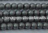 CHE720 15.5 inches 4mm round matte plated hematite beads wholesale