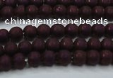 CHE724 15.5 inches 4mm round matte plated hematite beads wholesale