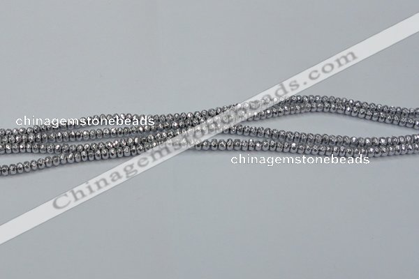 CHE731 15.5 inches 2*3mm faceted rondelle plated hematite beads