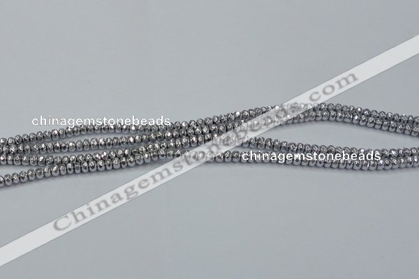 CHE732 15.5 inches 2*4mm faceted rondelle plated hematite beads