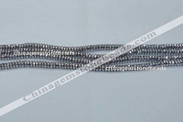 CHE733 15.5 inches 3*6mm faceted rondelle plated hematite beads