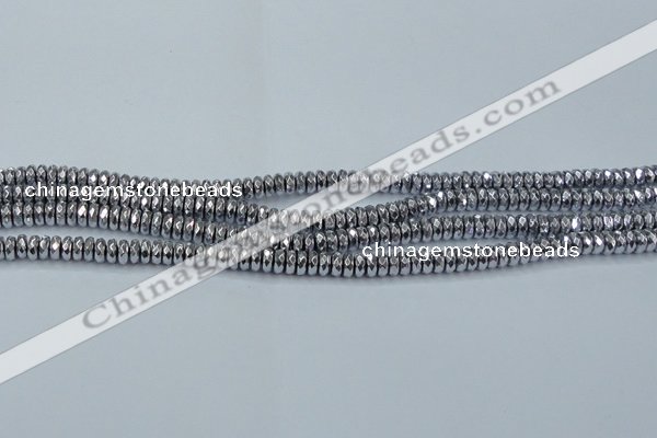 CHE734 15.5 inches 4*8mm faceted rondelle plated hematite beads