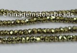 CHE736 15.5 inches 2*3mm faceted rondelle plated hematite beads