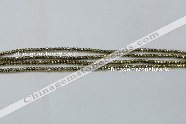 CHE736 15.5 inches 2*3mm faceted rondelle plated hematite beads