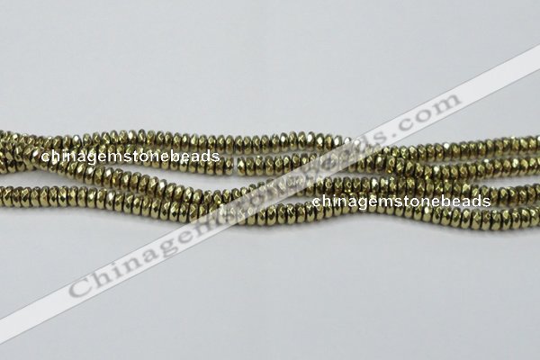 CHE739 15.5 inches 4*8mm faceted rondelle plated hematite beads
