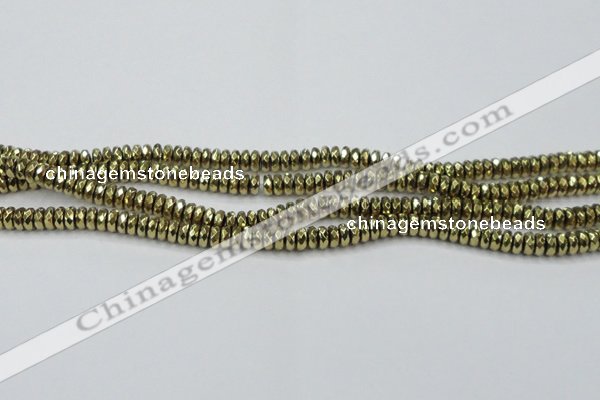 CHE739 15.5 inches 4*8mm faceted rondelle plated hematite beads