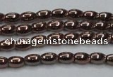 CHE741 15.5 inches 3*5mm rice plated hematite beads wholesale