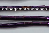 CHE749 15.5 inches 3*5mm tube plated hematite beads wholesale