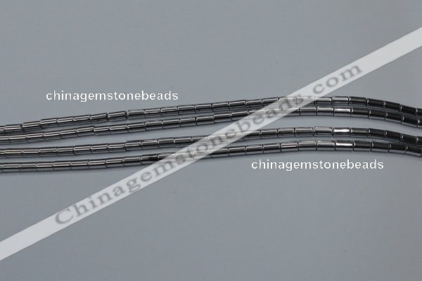 CHE760 15.5 inches 2*4mm tube plated hematite beads wholesale