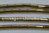 CHE761 15.5 inches 2*4mm tube plated hematite beads wholesale