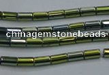 CHE762 15.5 inches 2*4mm tube plated hematite beads wholesale