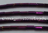 CHE763 15.5 inches 2*4mm tube plated hematite beads wholesale