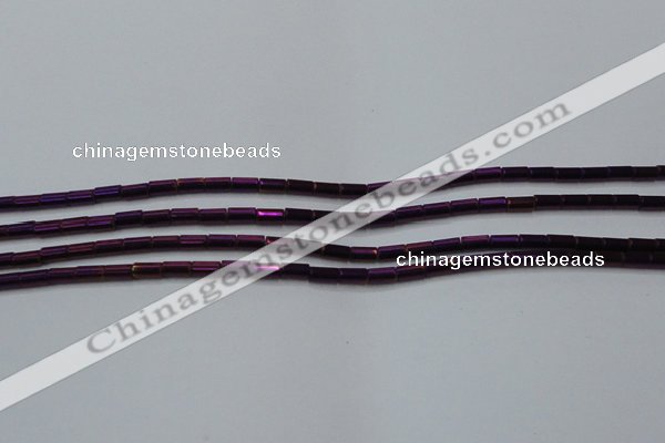 CHE763 15.5 inches 2*4mm tube plated hematite beads wholesale