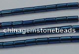 CHE765 15.5 inches 2*4mm tube plated hematite beads wholesale