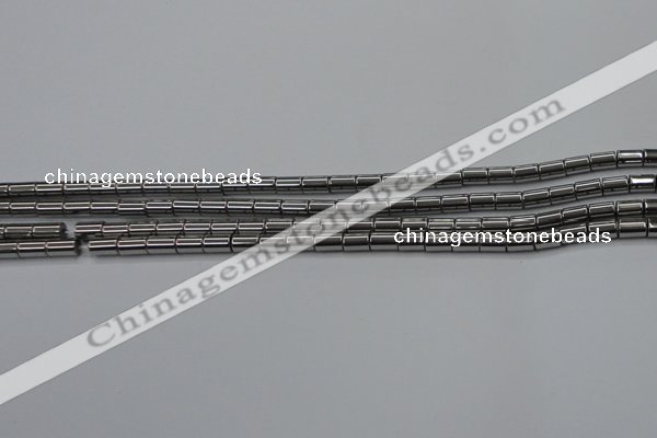 CHE767 15.5 inches 3*5mm tube plated hematite beads wholesale