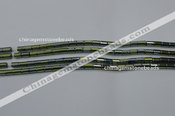 CHE769 15.5 inches 3*5mm tube plated hematite beads wholesale