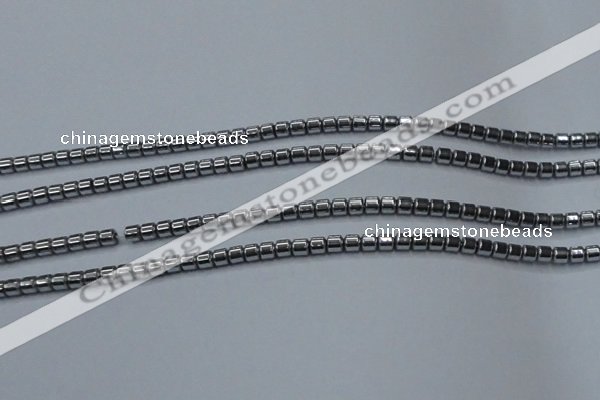 CHE774 15.5 inches 2*2mm drum plated hematite beads wholesale