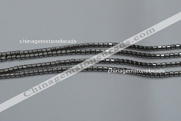 CHE775 15.5 inches 2*2mm drum plated hematite beads wholesale