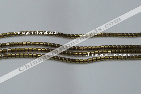 CHE776 15.5 inches 2*2mm drum plated hematite beads wholesale