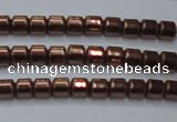 CHE777 15.5 inches 2*2mm drum plated hematite beads wholesale