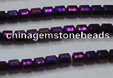 CHE778 15.5 inches 2*2mm drum plated hematite beads wholesale