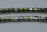 CHE779 15.5 inches 2*2mm drum plated hematite beads wholesale