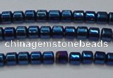 CHE781 15.5 inches 2*2mm drum plated hematite beads wholesale