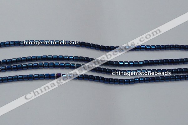 CHE781 15.5 inches 2*2mm drum plated hematite beads wholesale