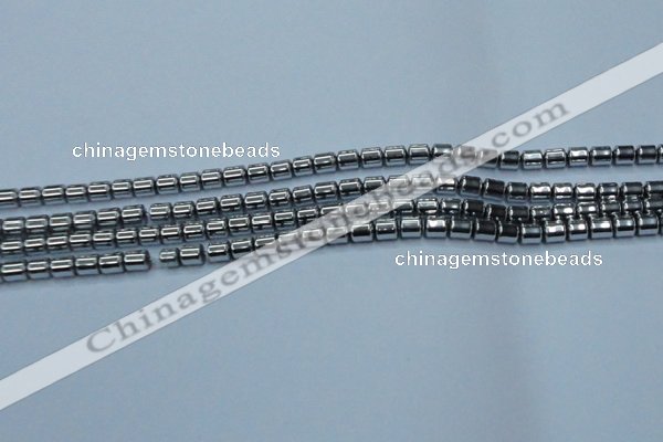 CHE786 15.5 inches 4*4.5mm drum plated hematite beads wholesale