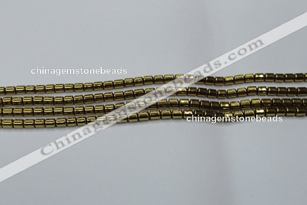 CHE787 15.5 inches 4*4.5mm drum plated hematite beads wholesale
