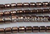 CHE788 15.5 inches 4*4.5mm drum plated hematite beads wholesale