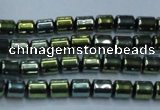 CHE789 15.5 inches 4*4.5mm drum plated hematite beads wholesale