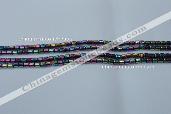 CHE790 15.5 inches 4*4.5mm drum plated hematite beads wholesale