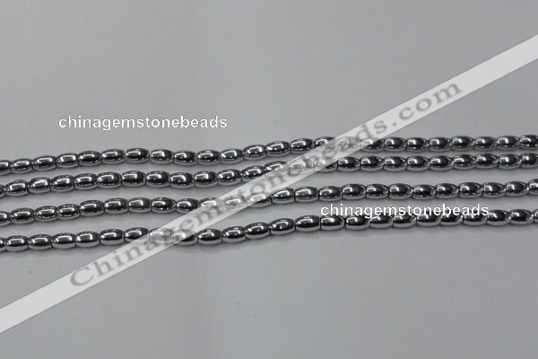 CHE793 15.5 inches 3*5mm rice plated hematite beads wholesale