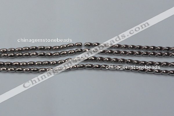 CHE794 15.5 inches 3*5mm rice plated hematite beads wholesale