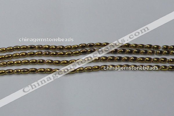 CHE795 15.5 inches 3*5mm rice plated hematite beads wholesale