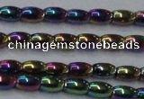 CHE796 15.5 inches 3*5mm rice plated hematite beads wholesale